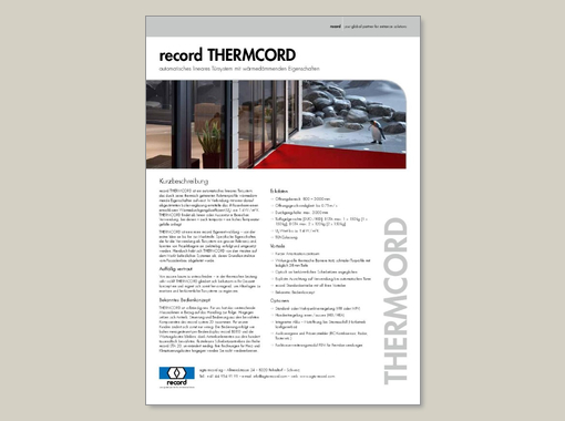 record THERMCORD – Factsheet