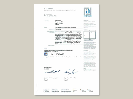 record THERMCORD – U-Wert 