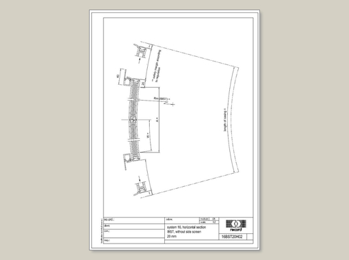 CURVED Convex - Horizontalschnitt Profil 20 - ohne Seitenteil