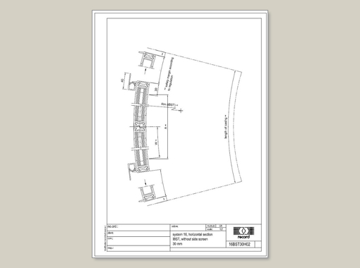 CURVED Convex - Horizontalschnitt Profil 30 - ohne Seitenteil