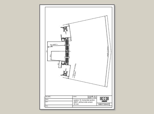 CURVED Concave - Horizontalschnitt Profil 20 - ohne Seitenteil