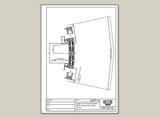 CURVED Concave - Horizontalschnitt Profil 30 - ohne Seitenteil