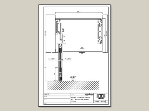 CURVED Convex/Concave - Vertikalschnitt Profil 20 - ohne Seitenteil