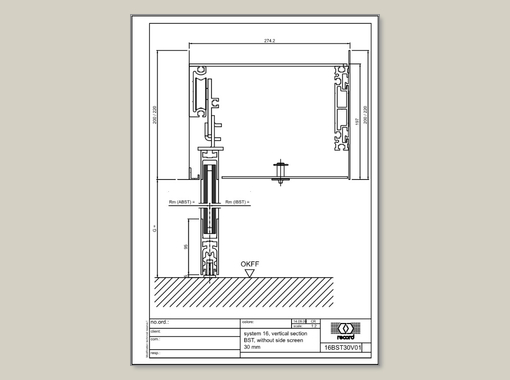 CURVED Convex/Concave - Vertikalschnitt Profil 30 - ohne Seitenteil