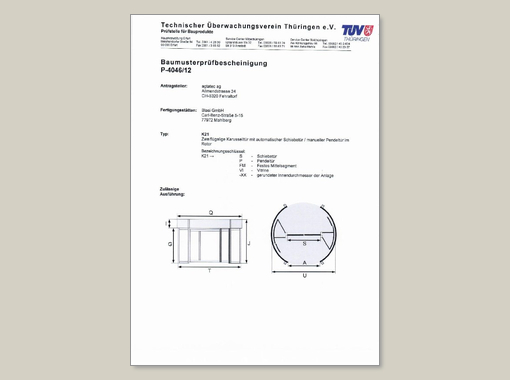 K21 Baumusterprüfbescheinigung TÜV