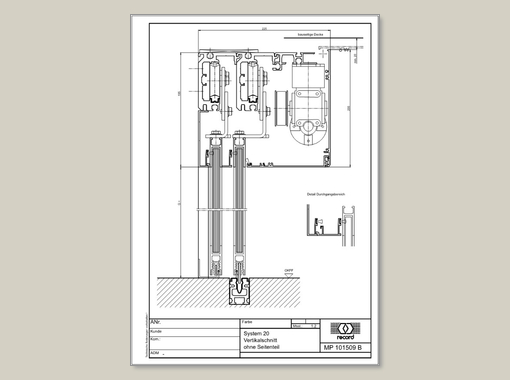 System 20 TSA Teleskopschiebetür mit ISO Glas ohne Seitenteil