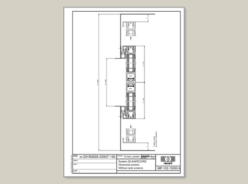 SAFECORD horizontal section (no side panel)