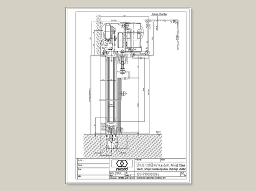 System 20 STA Schiebetür mit ESG Glas ohne Seitenteil