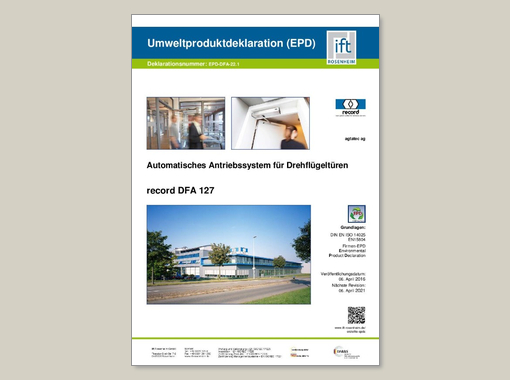 Umweltproduktdeklaration record DFA 127